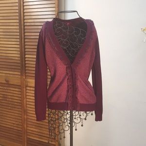 Maroon Ruffled Sweater